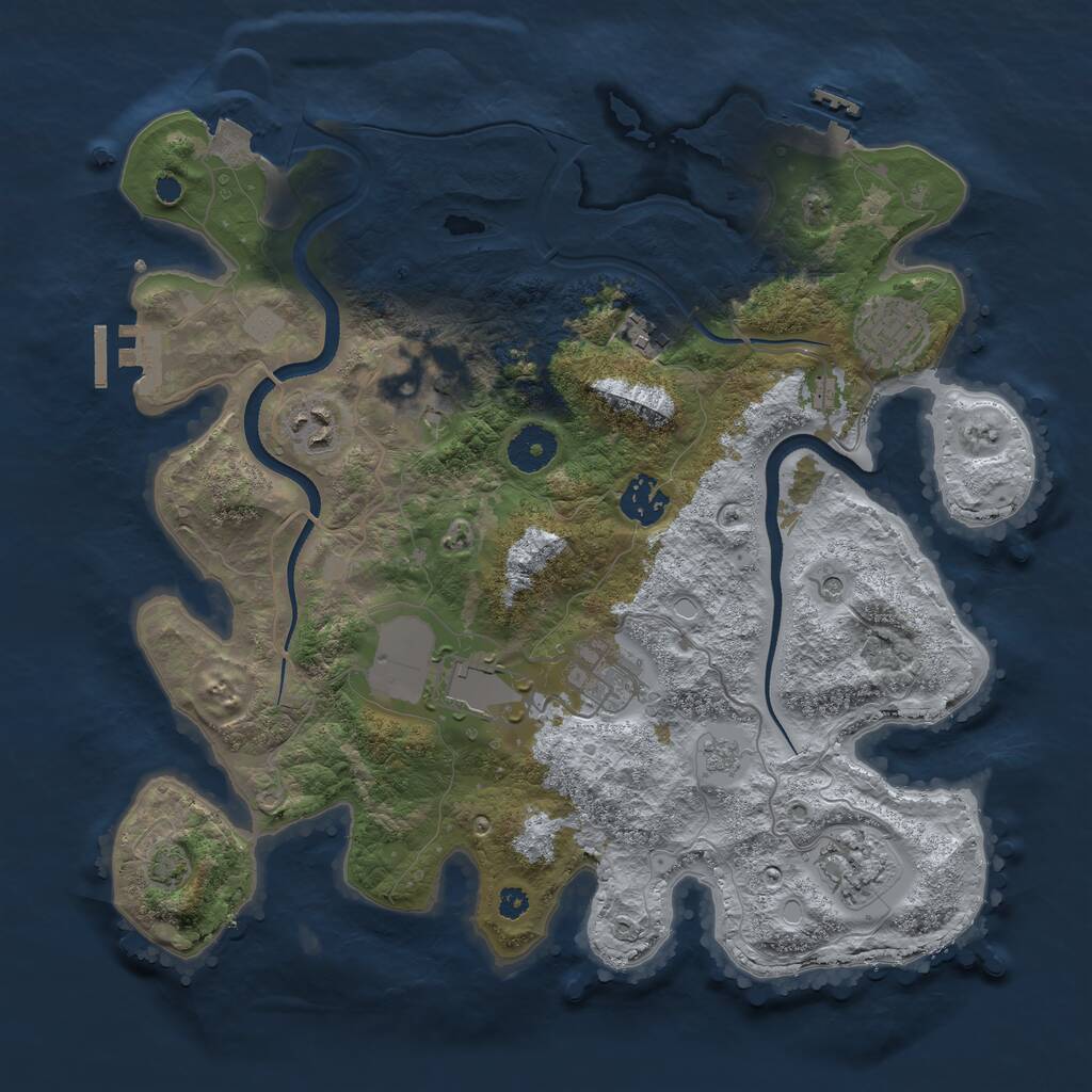 Rust Map: Procedural Map, Size: 3500, Seed: 14632, 14 Monuments