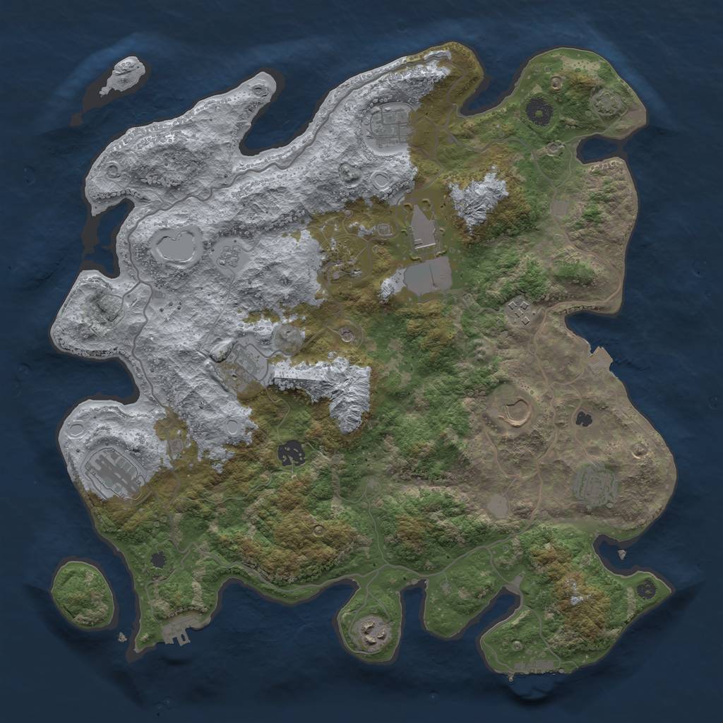 Rust Map: Procedural Map, Size: 4000, Seed: 1925005536, 18 Monuments