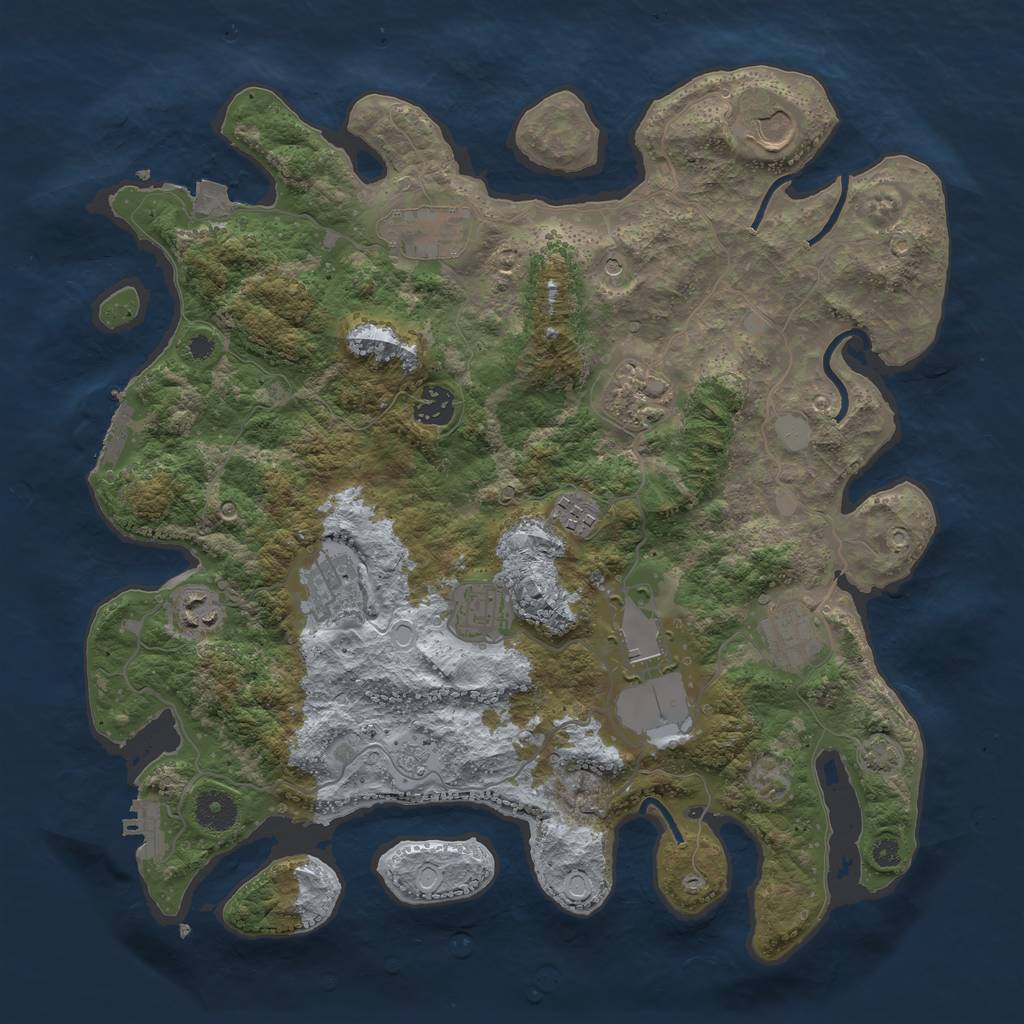 Rust Map: Procedural Map, Size: 3750, Seed: 1226613729, 18 Monuments