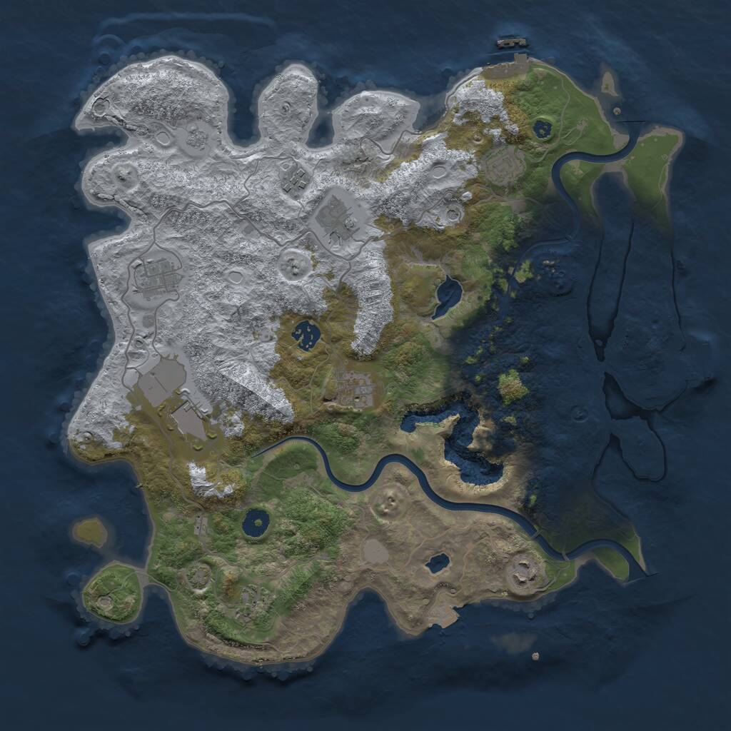 Rust Map: Procedural Map, Size: 4000, Seed: 2109762093, 15 Monuments