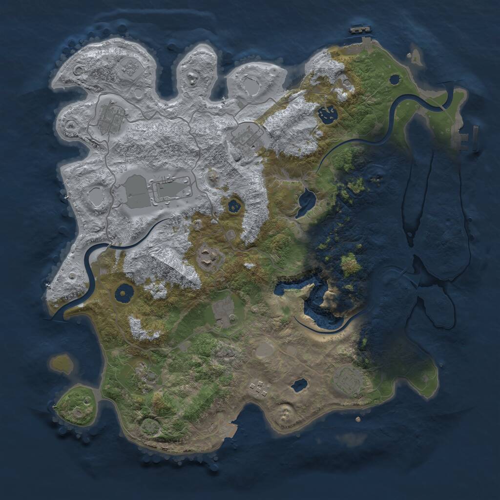 Rust Map: Procedural Map, Size: 4000, Seed: 2109762093, 15 Monuments