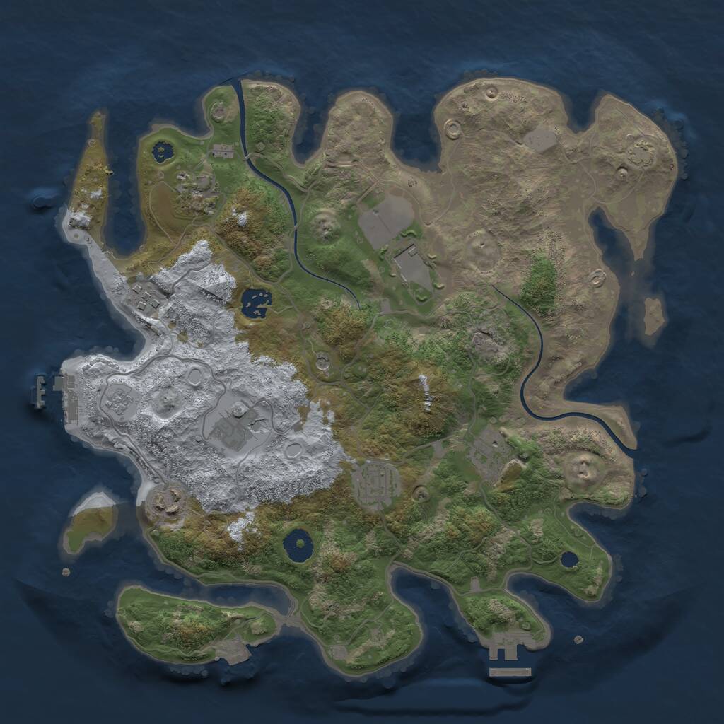 Rust Map: Procedural Map, Size: 3500, Seed: 286535118, 14 Monuments