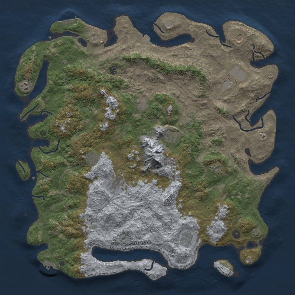 Rust Map: Procedural Map, Size: 5000, Seed: 85181862, 19 Monuments