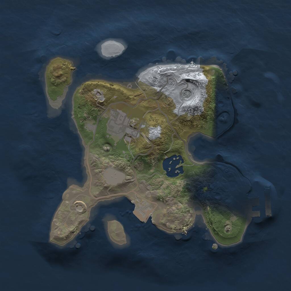 Rust Map: Procedural Map, Size: 2000, Seed: 41897, 5 Monuments