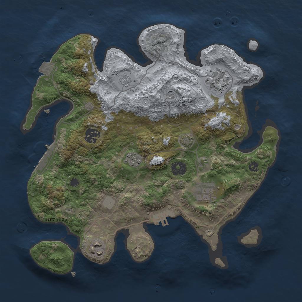 Rust Map: Procedural Map, Size: 3000, Seed: 21528, 13 Monuments