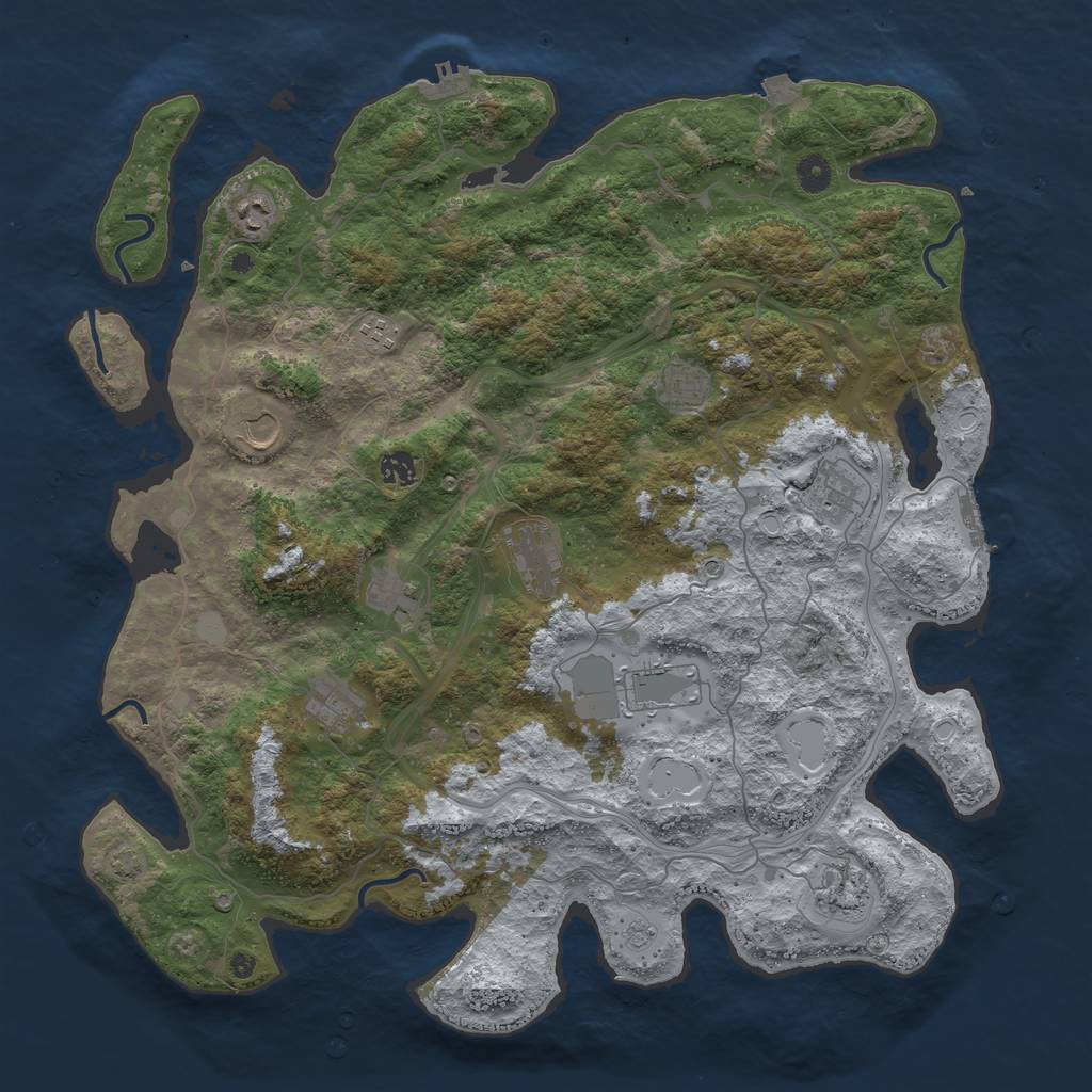 Rust Map: Procedural Map, Size: 4500, Seed: 189758936, 19 Monuments