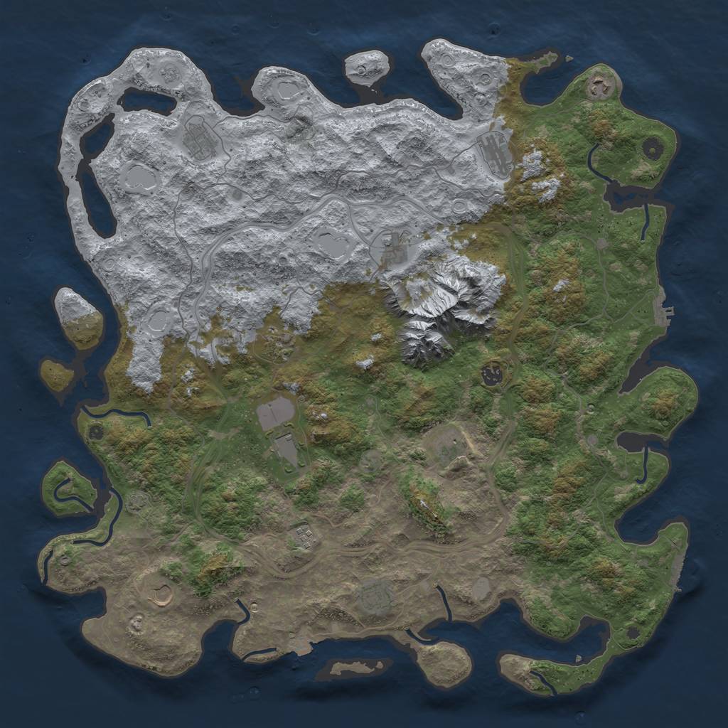 Rust Map: Procedural Map, Size: 5100, Seed: 648252, 19 Monuments