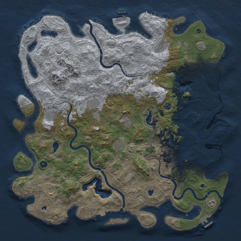 Rust Map: Procedural Map, Size: 5100, Seed: 648252, 16 Monuments