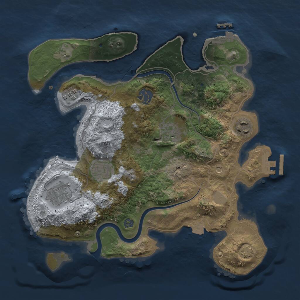 Rust Map: Procedural Map, Size: 3000, Seed: 660949845, 13 Monuments
