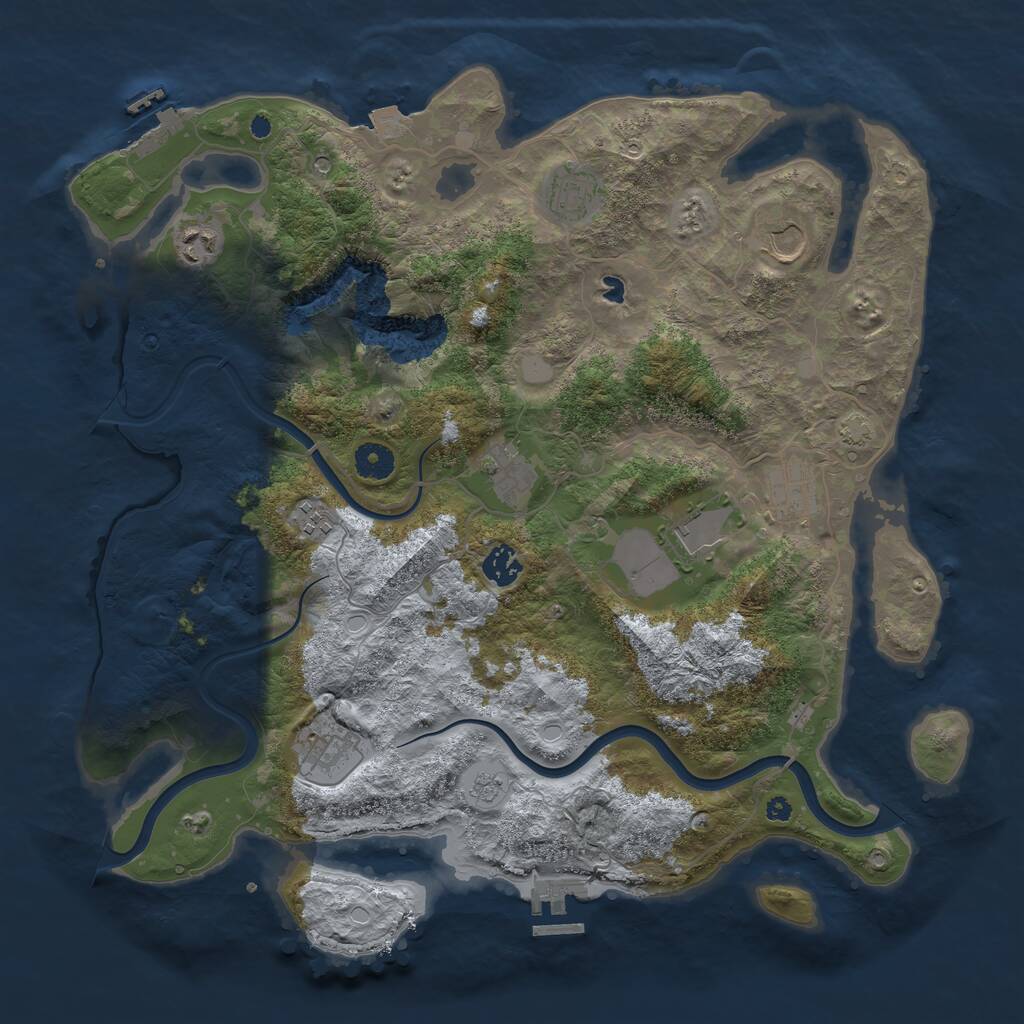 Rust Map: Procedural Map, Size: 4000, Seed: 5840, 15 Monuments