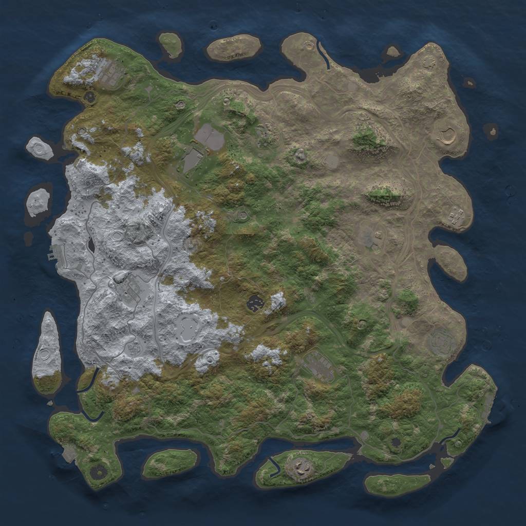 Rust Map: Procedural Map, Size: 4800, Seed: 699305170, 19 Monuments