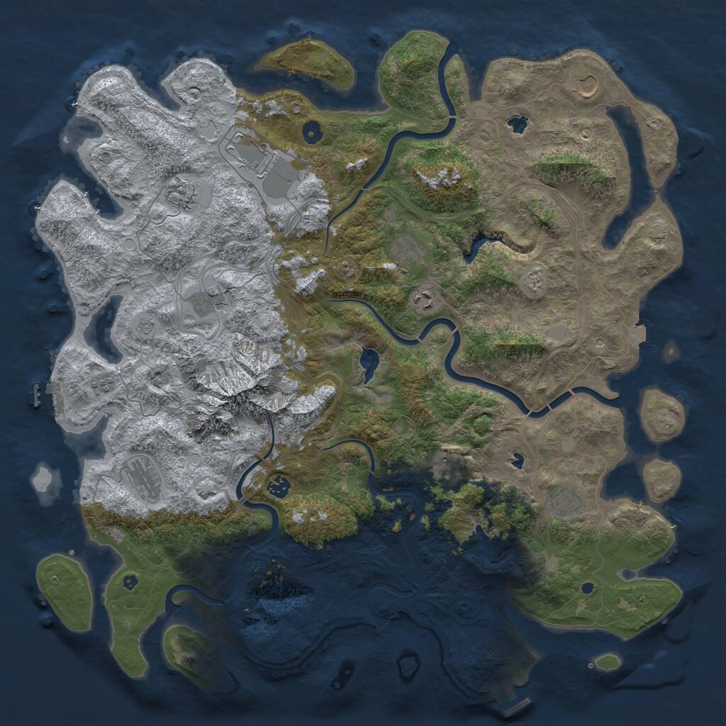 Rust Map: Procedural Map, Size: 5000, Seed: 9986598, 17 Monuments