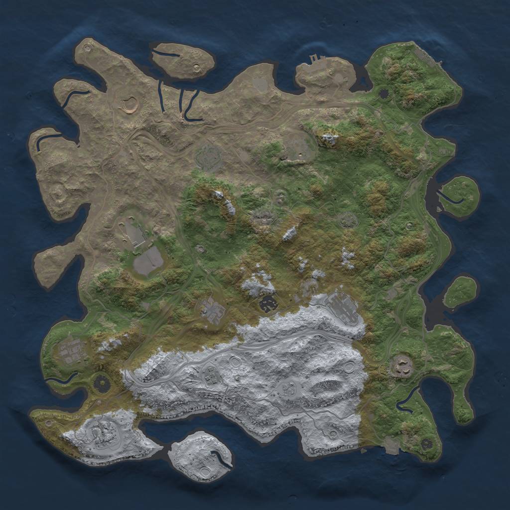 Rust Map: Procedural Map, Size: 4500, Seed: 6761, 19 Monuments