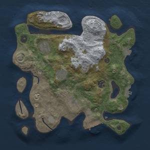 Thumbnail Rust Map: Procedural Map, Size: 3000, Seed: 1224496261, 13 Monuments