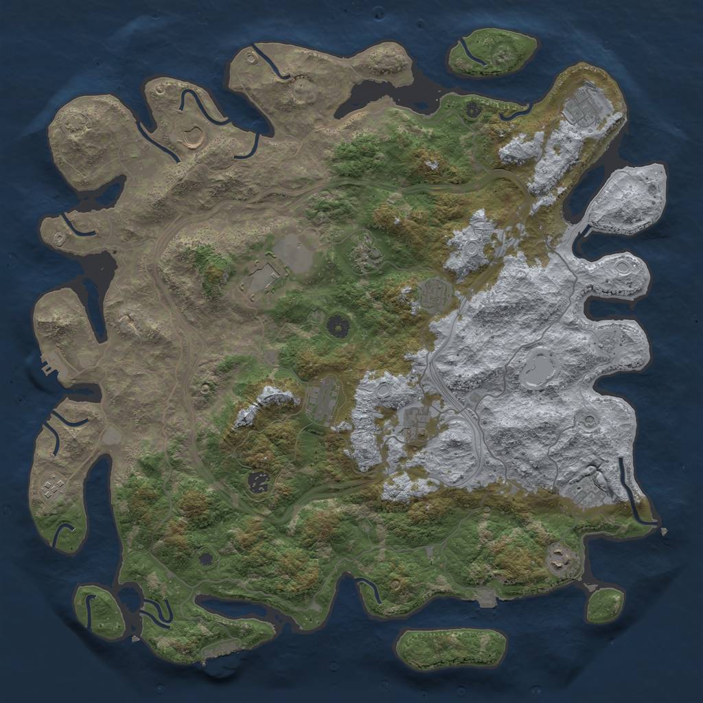 Rust Map: Procedural Map, Size: 4700, Seed: 835794935, 19 Monuments