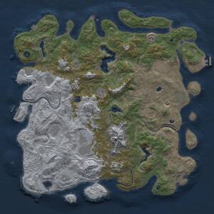 Thumbnail Rust Map: Procedural Map, Size: 5000, Seed: 566245416, 17 Monuments