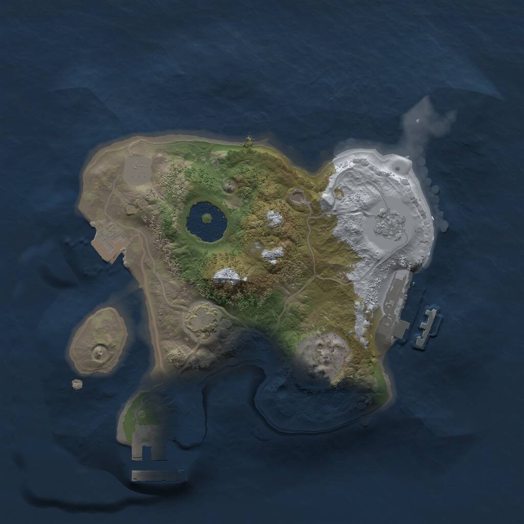 Rust Map: Procedural Map, Size: 2000, Seed: 549762493, 5 Monuments