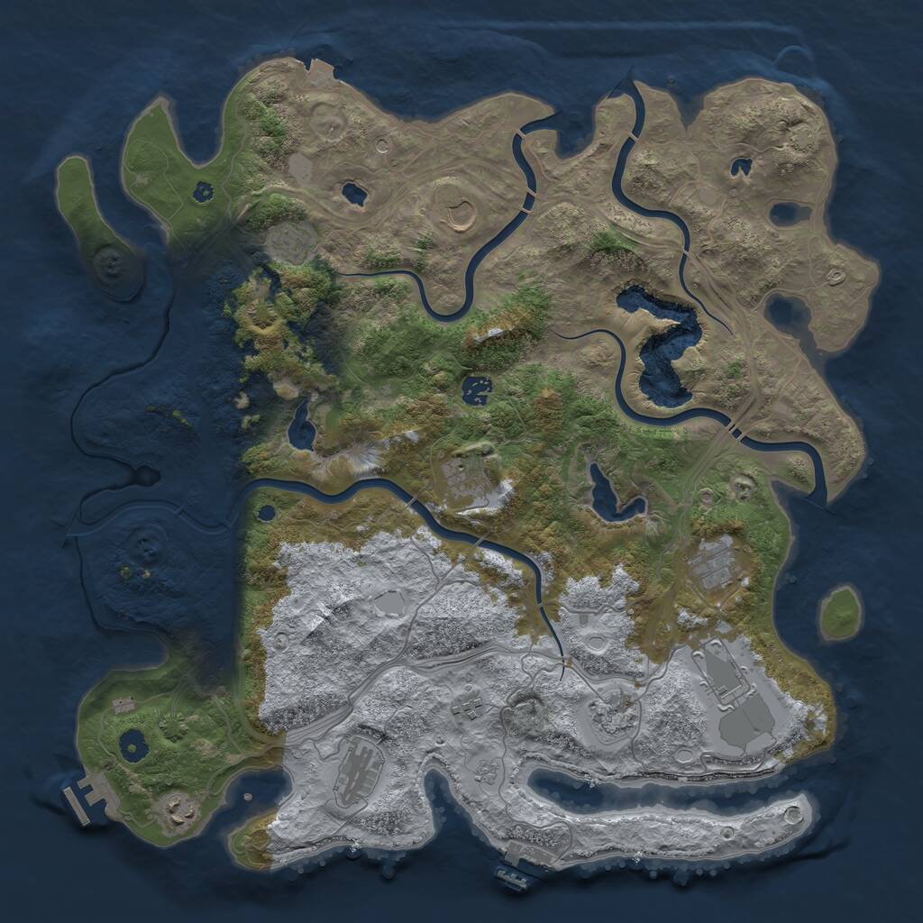 Rust Map: Procedural Map, Size: 4500, Seed: 1712663585, 16 Monuments