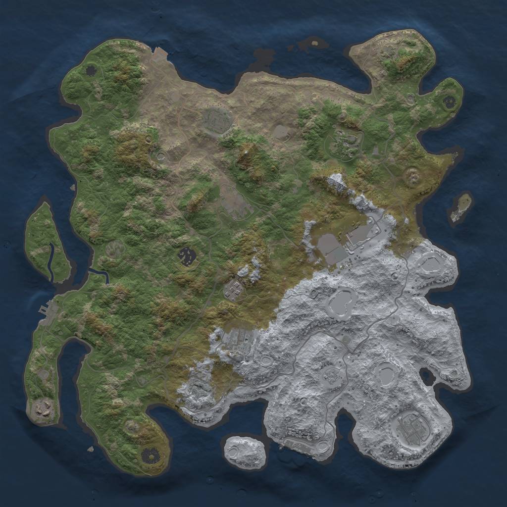 Rust Map: Procedural Map, Size: 4233, Seed: 1555474954, 17 Monuments