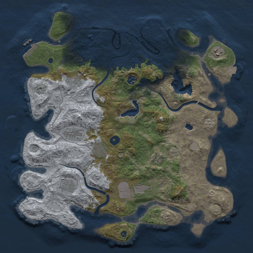Rust Map: Procedural Map, Size: 4000, Seed: 8702451, 15 Monuments