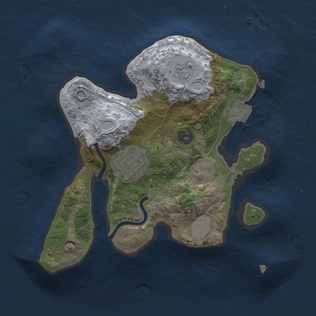 Rust Map: Procedural Map, Size: 2001, Seed: 163080854, 5 Monuments