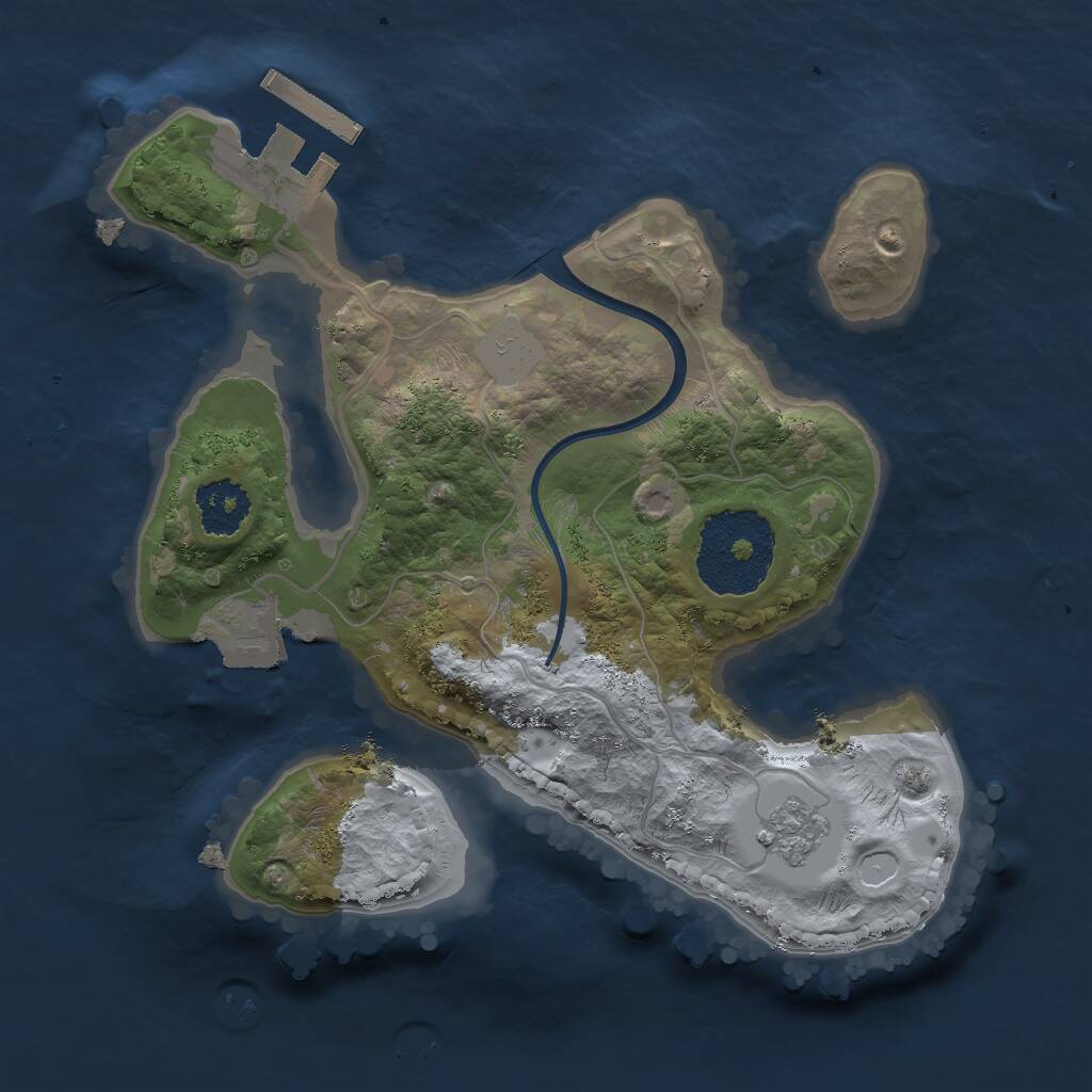 Rust Map: Procedural Map, Size: 2000, Seed: 830892900, 3 Monuments