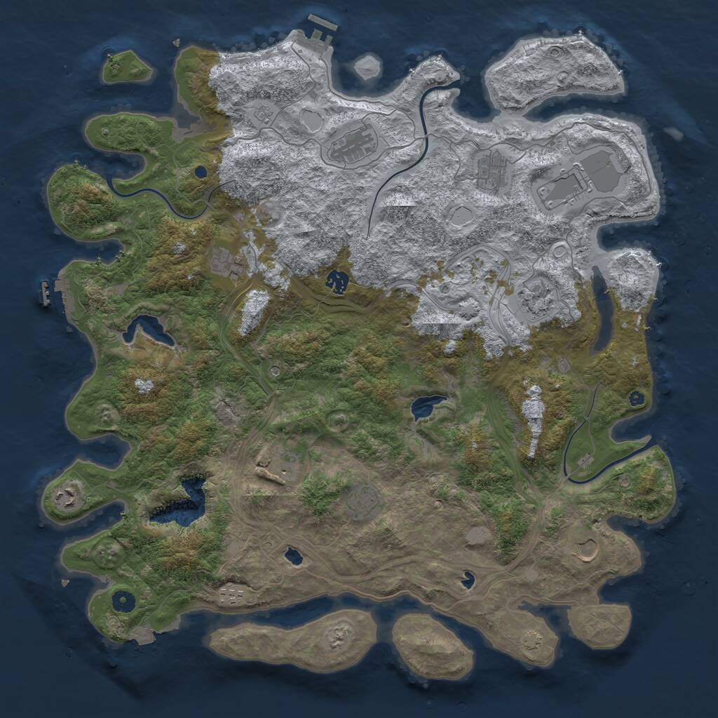 Rust Map: Procedural Map, Size: 4700, Seed: 1137851635, 17 Monuments