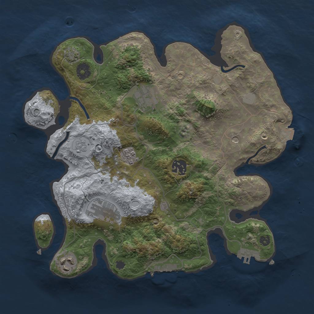 Rust Map: Procedural Map, Size: 3000, Seed: 1117131738, 13 Monuments