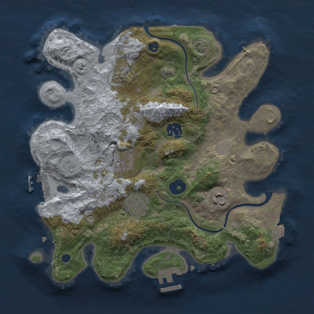 Rust Map: Procedural Map, Size: 3000, Seed: 1078531818, 11 Monuments