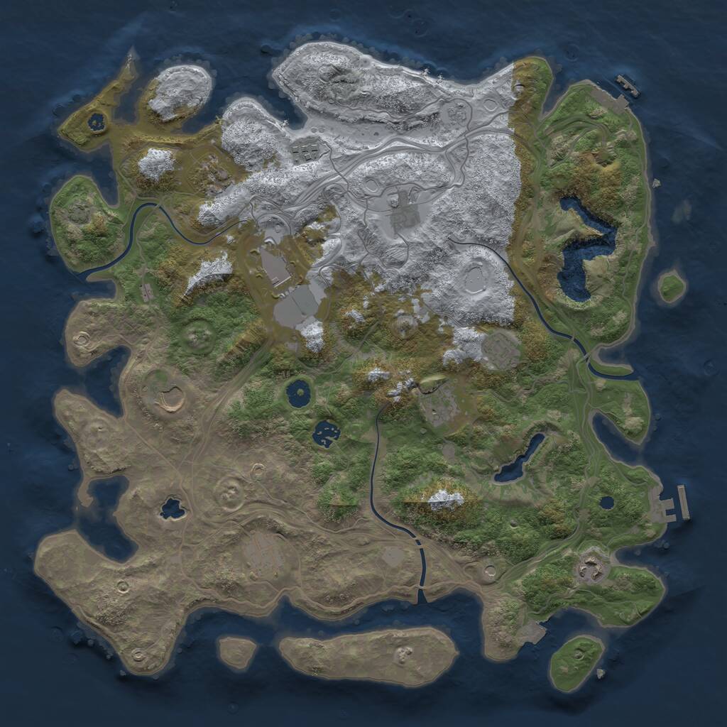 Rust Map: Procedural Map, Size: 4250, Seed: 867296090, 16 Monuments