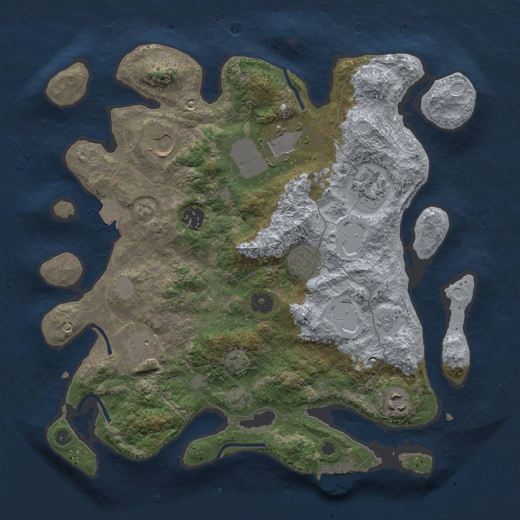 Rust Map: Procedural Map, Size: 3500, Seed: 817996889, 13 Monuments