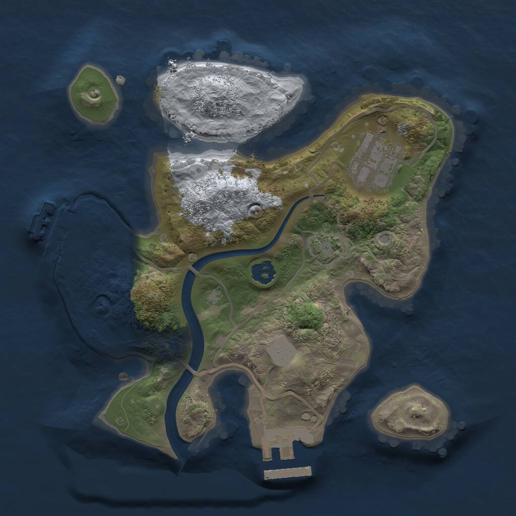 Rust Map: Procedural Map, Size: 2200, Seed: 88285947, 5 Monuments