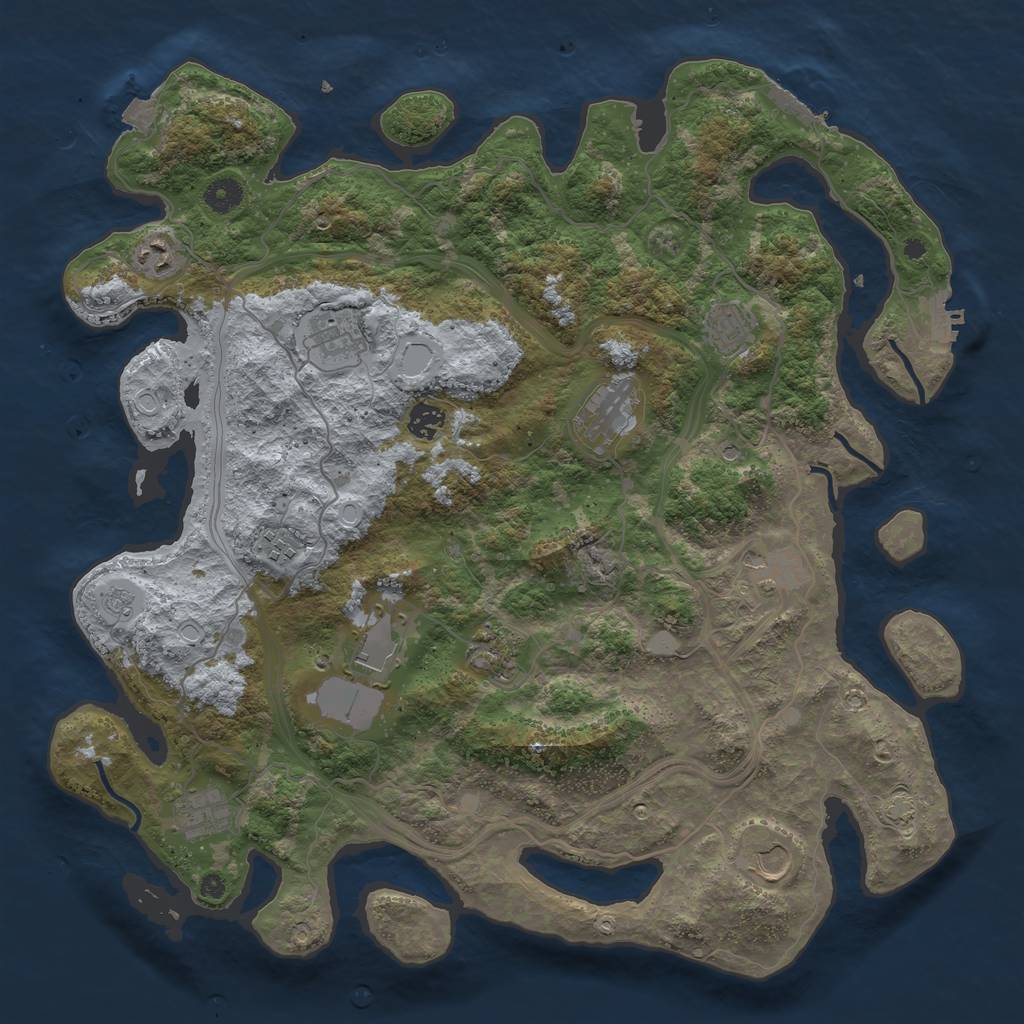 Rust Map: Procedural Map, Size: 4250, Seed: 120706429, 19 Monuments