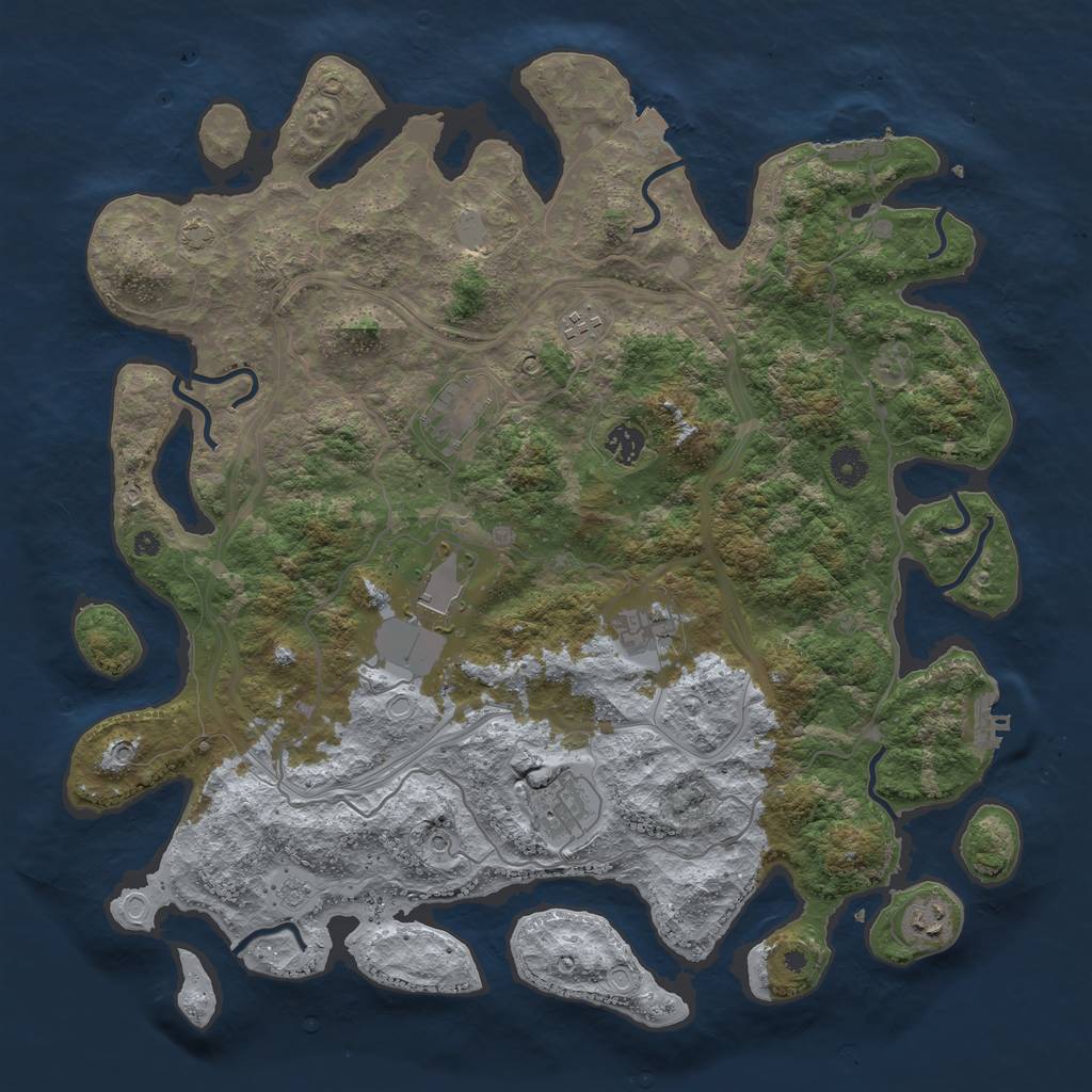 Rust Map: Procedural Map, Size: 4250, Seed: 1052570607, 15 Monuments