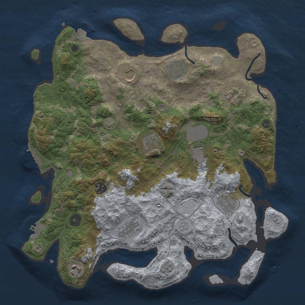 Rust Map: Procedural Map, Size: 3750, Seed: 1488818247, 18 Monuments