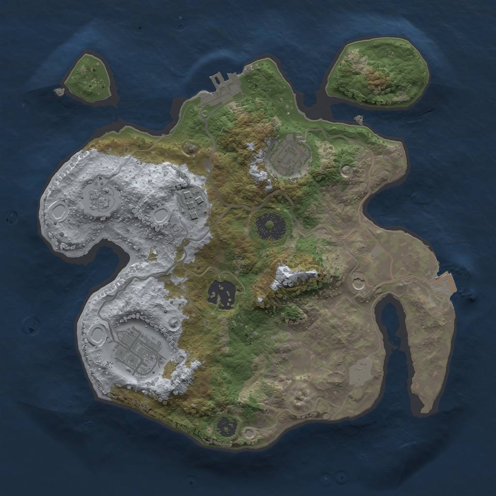 Rust Map: Procedural Map, Size: 2550, Seed: 27, 10 Monuments
