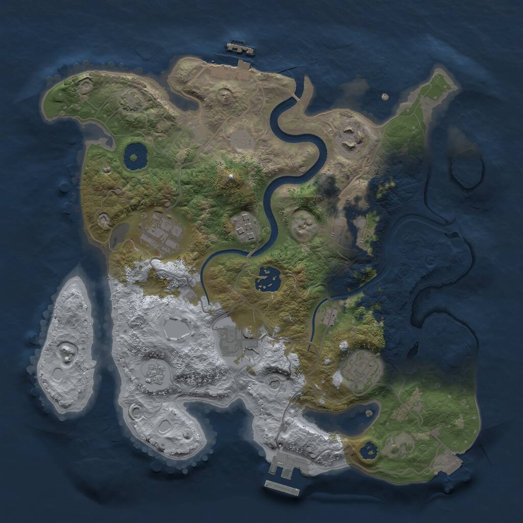 Rust Map: Procedural Map, Size: 3000, Seed: 8458428, 13 Monuments