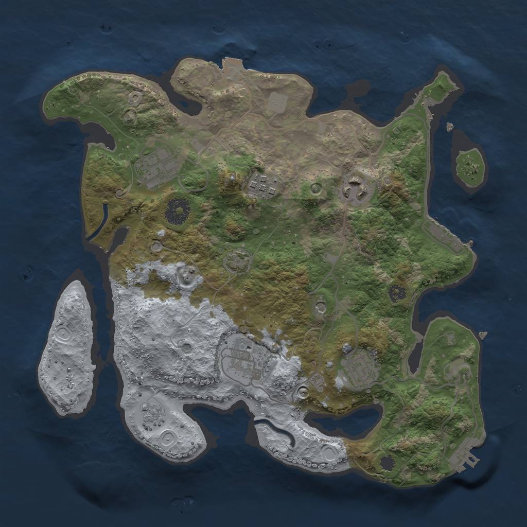 Rust Map: Procedural Map, Size: 3000, Seed: 8458428, 13 Monuments