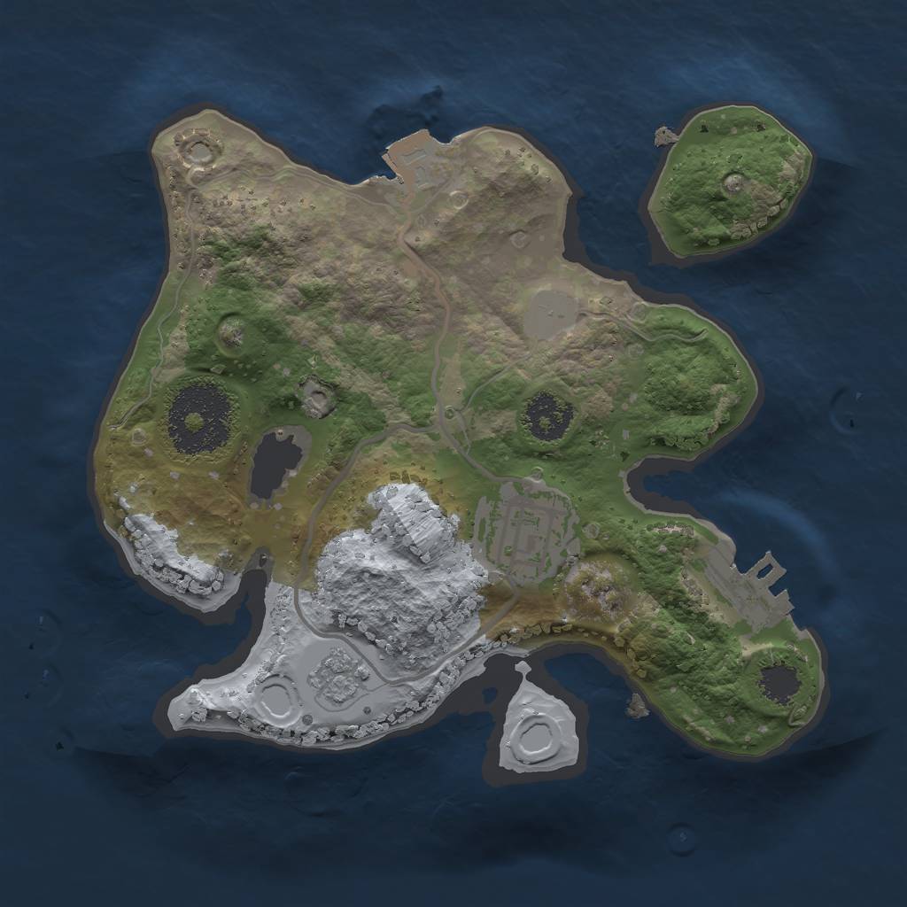 Rust Map: Procedural Map, Size: 2000, Seed: 560447872, 6 Monuments