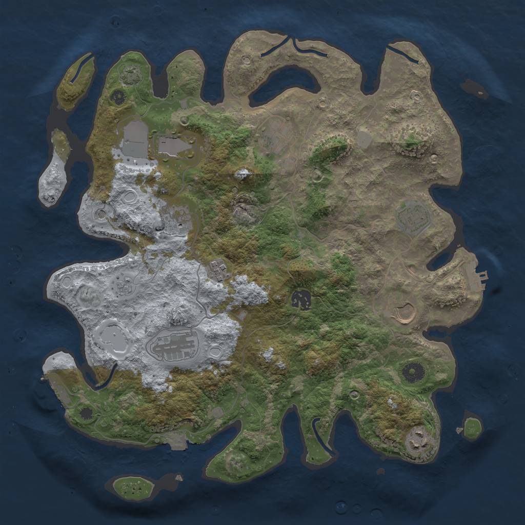 Rust Map: Procedural Map, Size: 3750, Seed: 81741997, 17 Monuments
