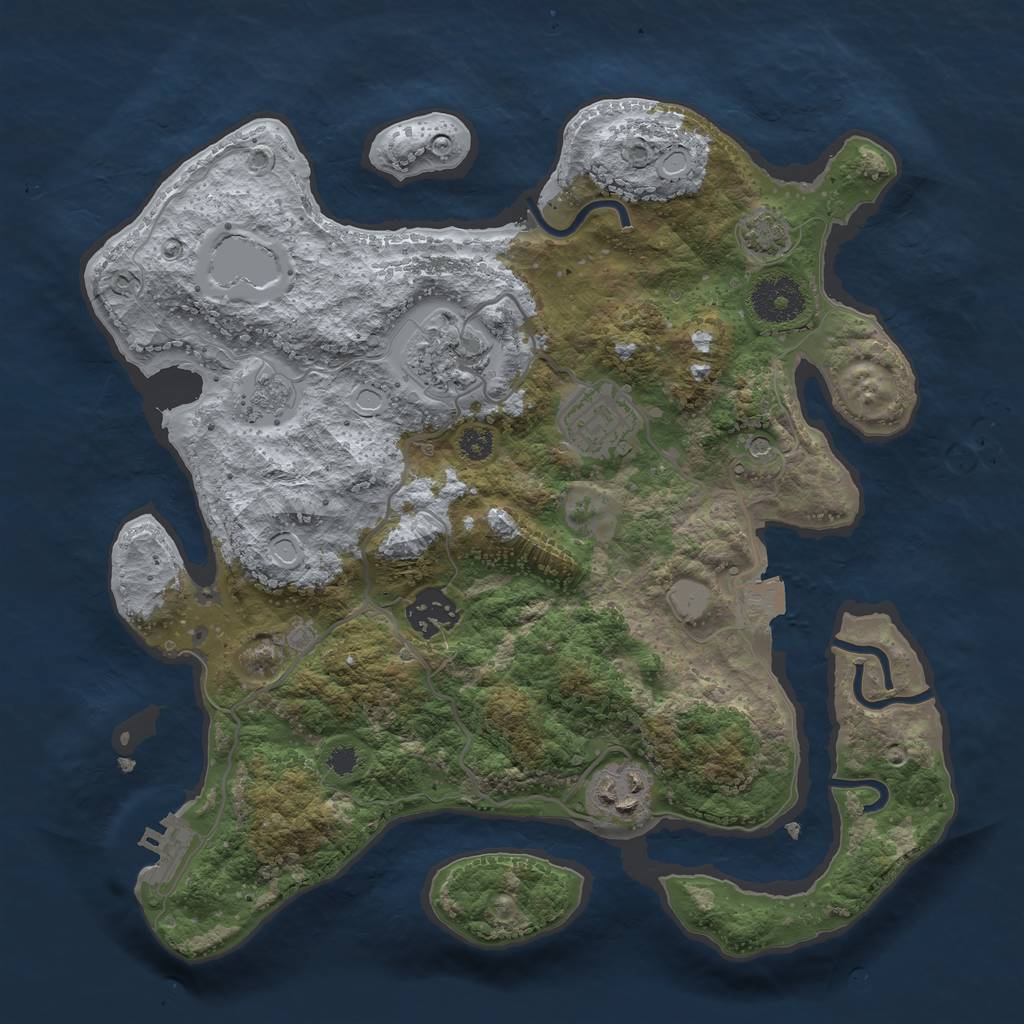 Rust Map: Procedural Map, Size: 3100, Seed: 839647, 11 Monuments