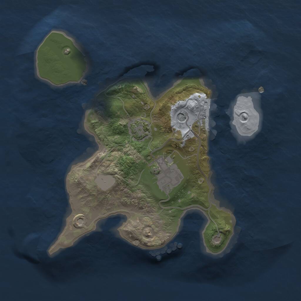 Rust Map: Procedural Map, Size: 2000, Seed: 522723287, 4 Monuments