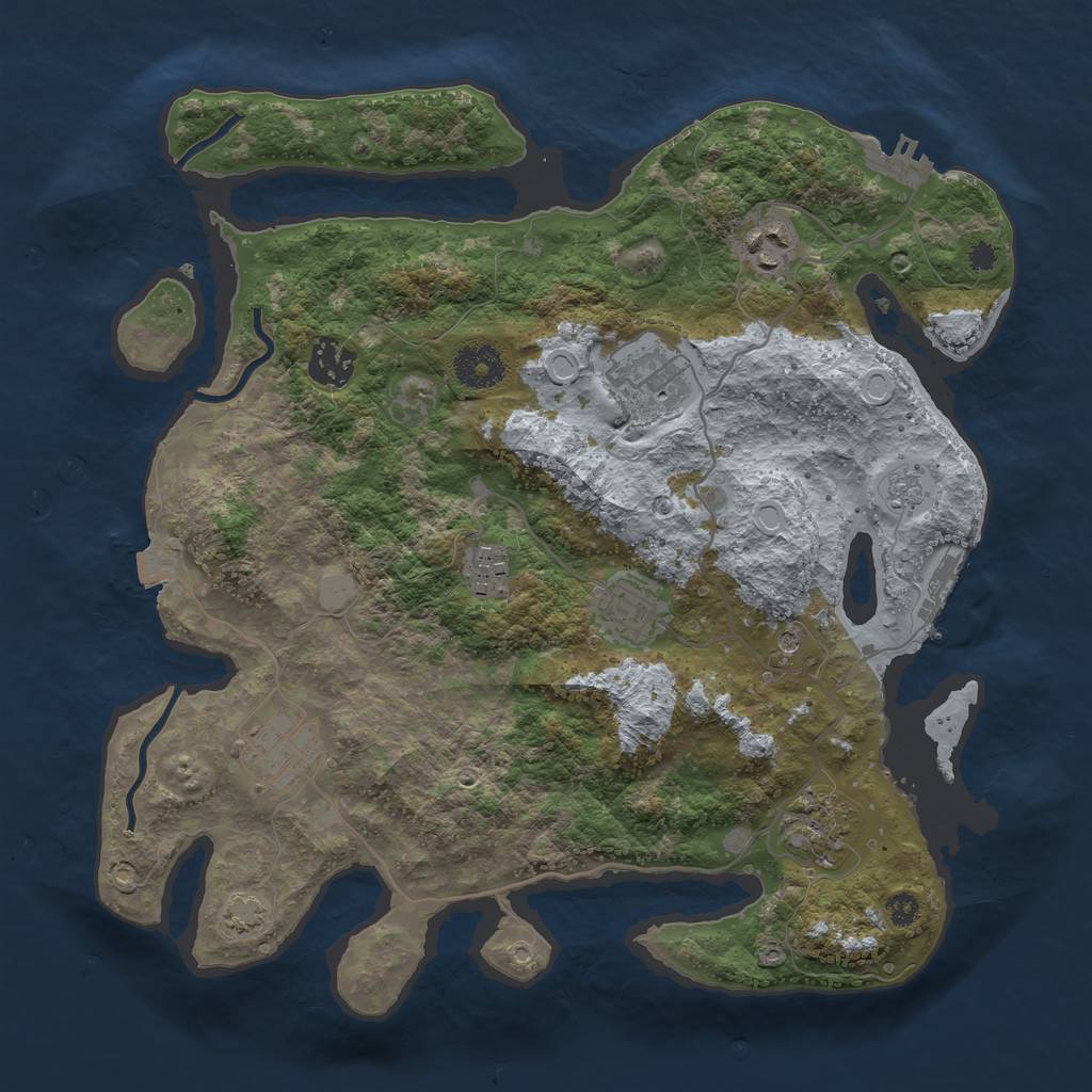 Rust Map: Procedural Map, Size: 3400, Seed: 4415661, 15 Monuments