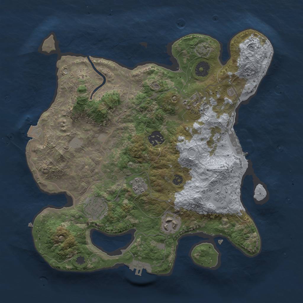 Rust Map: Procedural Map, Size: 3000, Seed: 1394261099, 12 Monuments