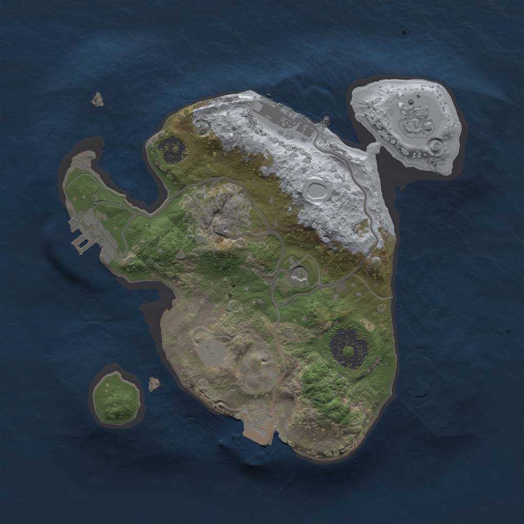 Rust Map: Procedural Map, Size: 2000, Seed: 987654, 7 Monuments