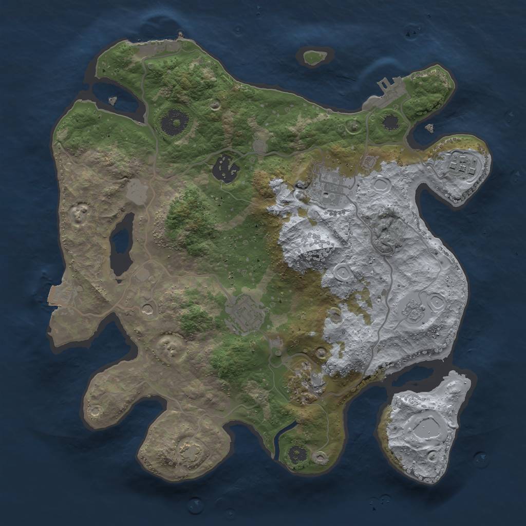 Rust Map: Procedural Map, Size: 3000, Seed: 9786013, 13 Monuments