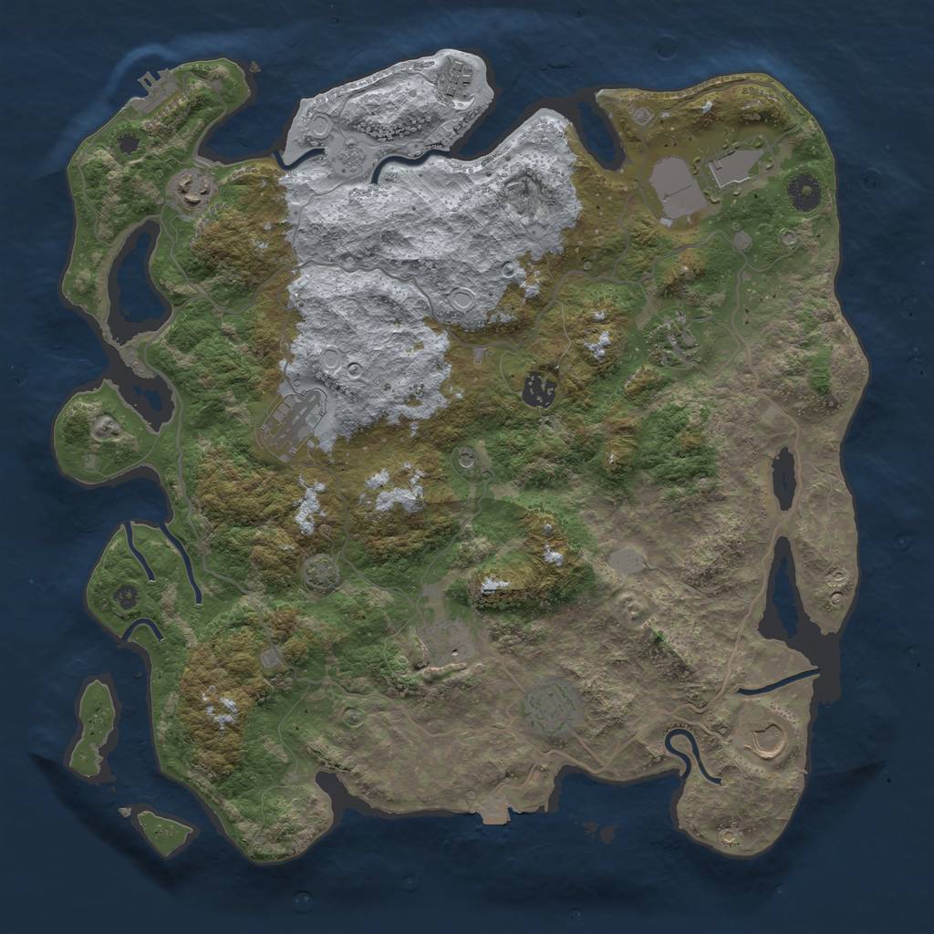 Rust Map: Procedural Map, Size: 4000, Seed: 168266011, 16 Monuments