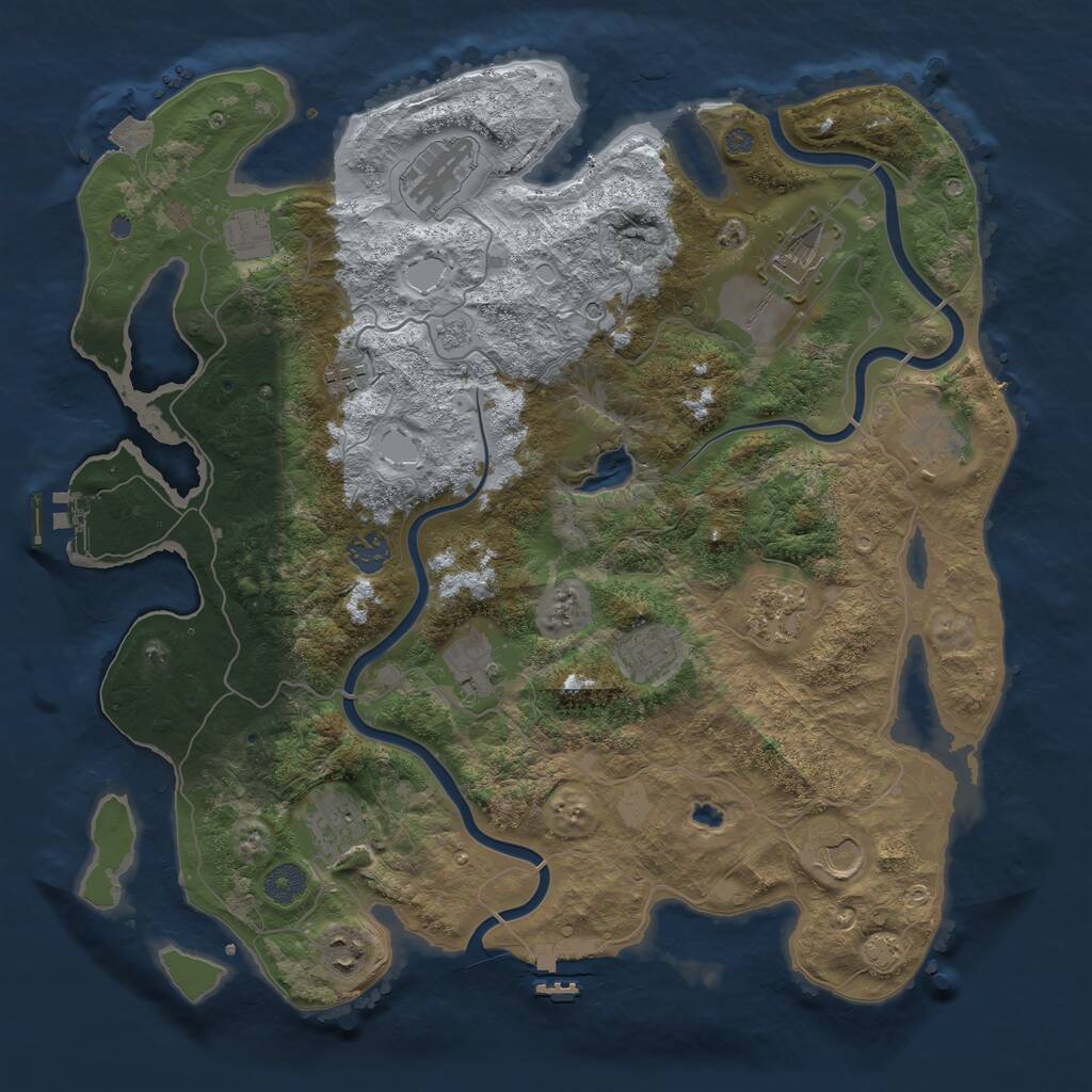 Rust Map: Procedural Map, Size: 4000, Seed: 168266011, 19 Monuments