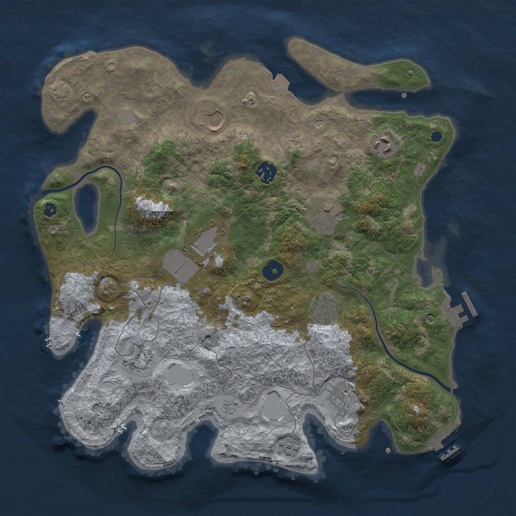 Rust Map: Procedural Map, Size: 3850, Seed: 1948402, 15 Monuments