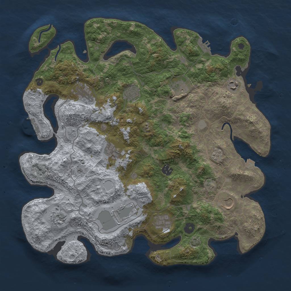 Rust Map: Procedural Map, Size: 4000, Seed: 1312141516, 19 Monuments